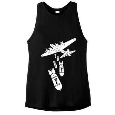 Bomber Dropping F Bombs Funny Ladies PosiCharge Tri-Blend Wicking Tank