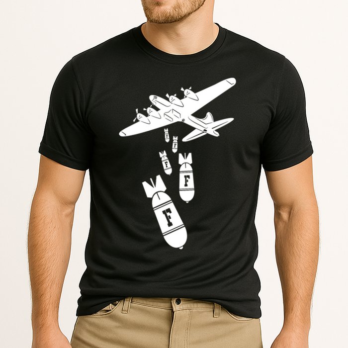 Bomber Dropping F Bombs Funny Performance Shirt