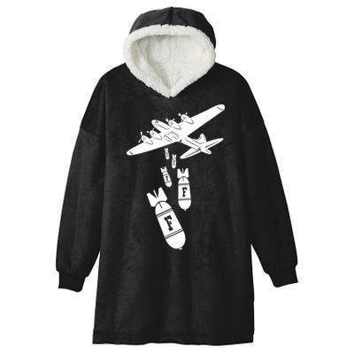 Bomber Dropping F Bombs Funny Hooded Wearable Blanket