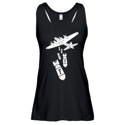 Bomber Dropping F Bombs Funny Ladies Essential Flowy Tank