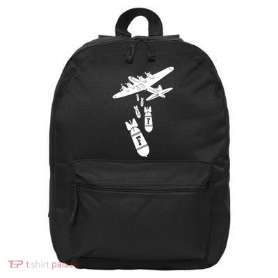Bomber Dropping F Bombs Funny 16 in Basic Backpack
