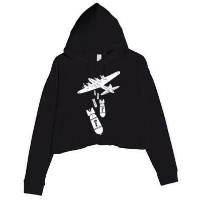 Bomber Dropping F Bombs Funny Crop Fleece Hoodie