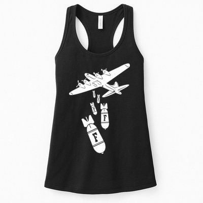 Bomber Dropping F Bombs Funny Womens Tank Top
