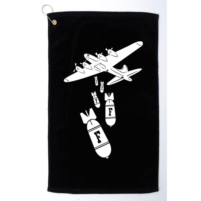 Bomber Dropping F Bombs Funny Golf Towel