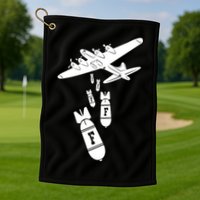 Bomber Dropping F Bombs Funny Golf Towel