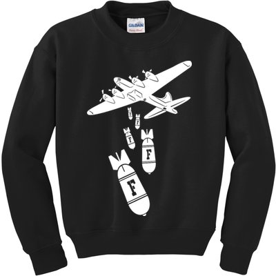 Bomber Dropping F Bombs Funny Kids Sweatshirt