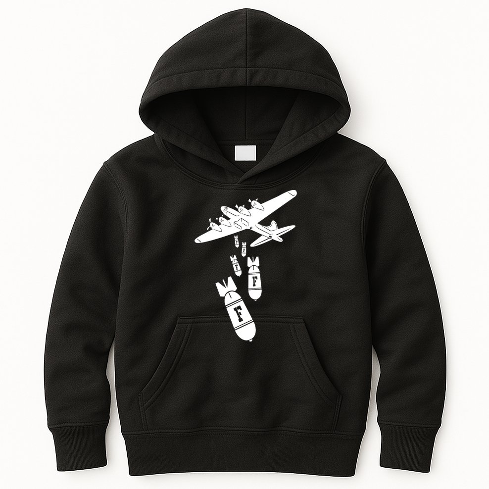 Bomber Dropping F Bombs Funny Kids Hoodie