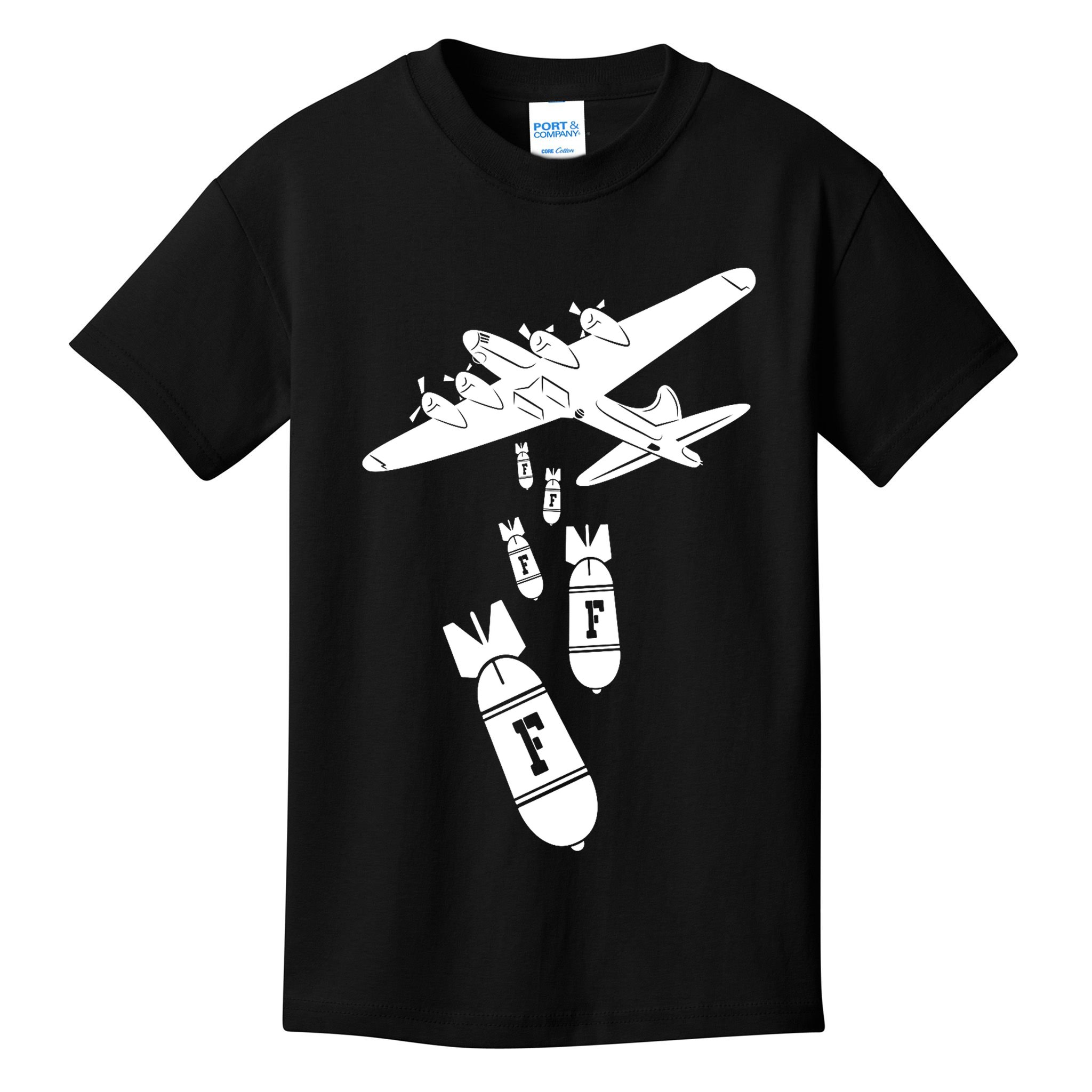 Bomber Dropping F Bombs Funny Kids T-Shirt