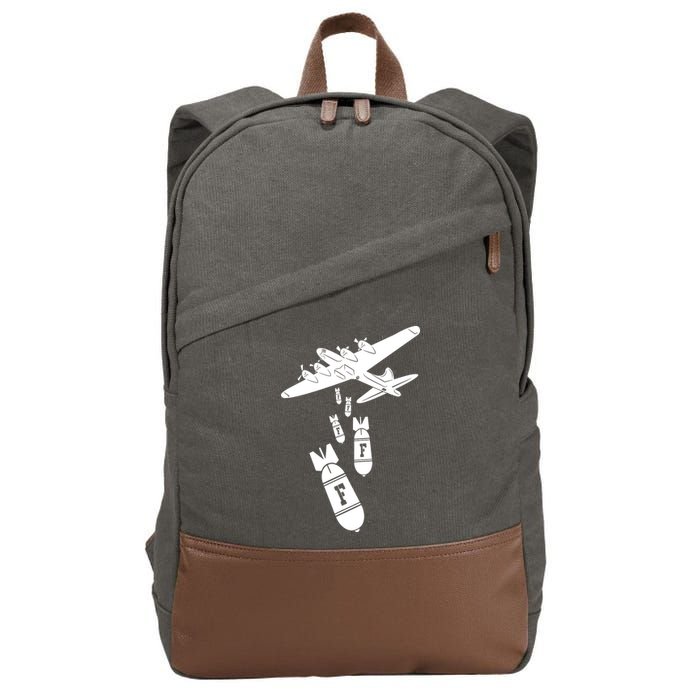 Bomber Dropping F Bombs Funny Cotton Canvas Backpack
