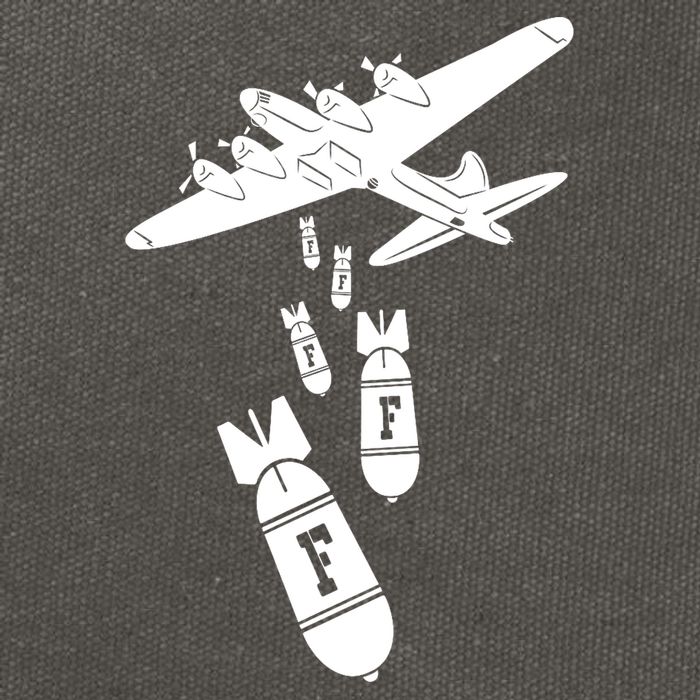 Bomber Dropping F Bombs Funny Cotton Canvas Backpack
