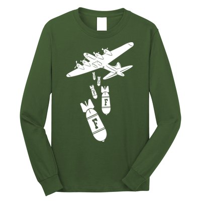 Bomber Dropping F Bombs Funny Long Sleeve Shirt