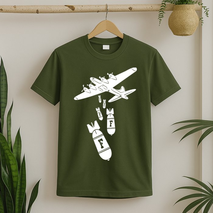Bomber Dropping F Bombs Funny T-Shirt
