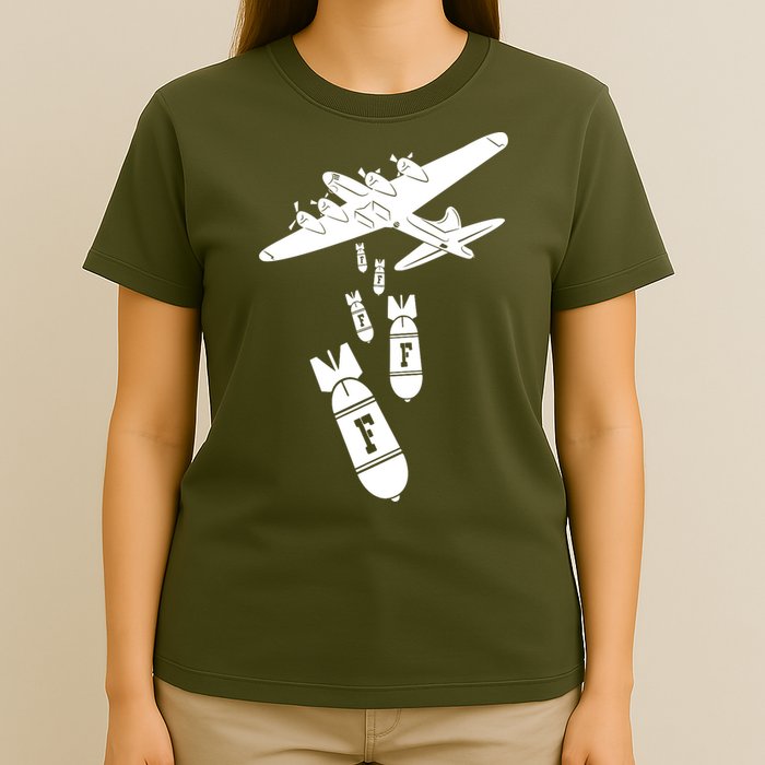 Bomber Dropping F Bombs Funny T-Shirt
