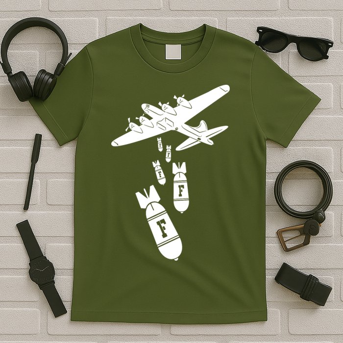 Bomber Dropping F Bombs Funny T-Shirt