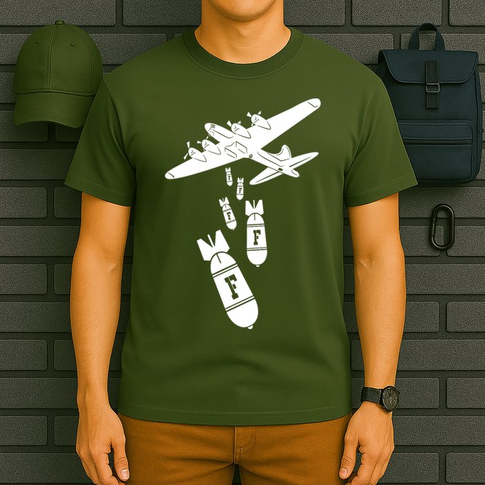 Bomber Dropping F Bombs Funny T-Shirt
