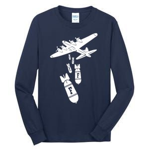 Bomber Dropping F Bombs Funny Tall Long Sleeve T-Shirt