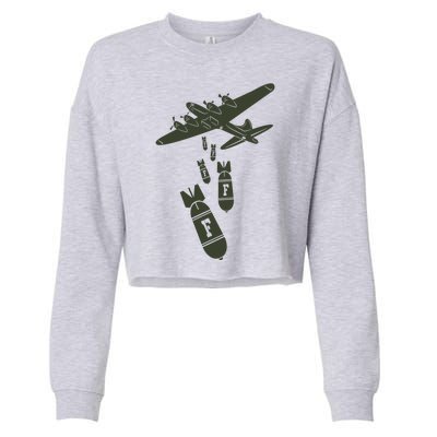 Bomber Dropping F Bombs Funny Cropped Pullover Crew