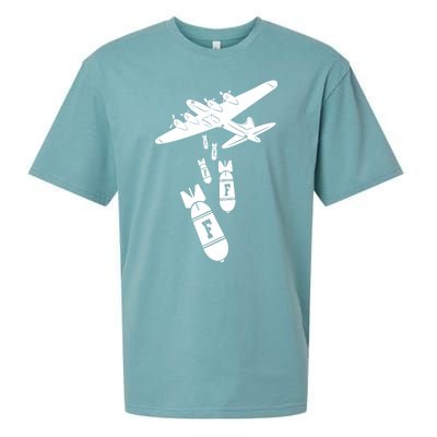 Bomber Dropping F Bombs Funny Sueded Cloud Jersey T-Shirt