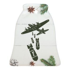 Bomber Dropping F Bombs Funny Ceramic Bell Ornament