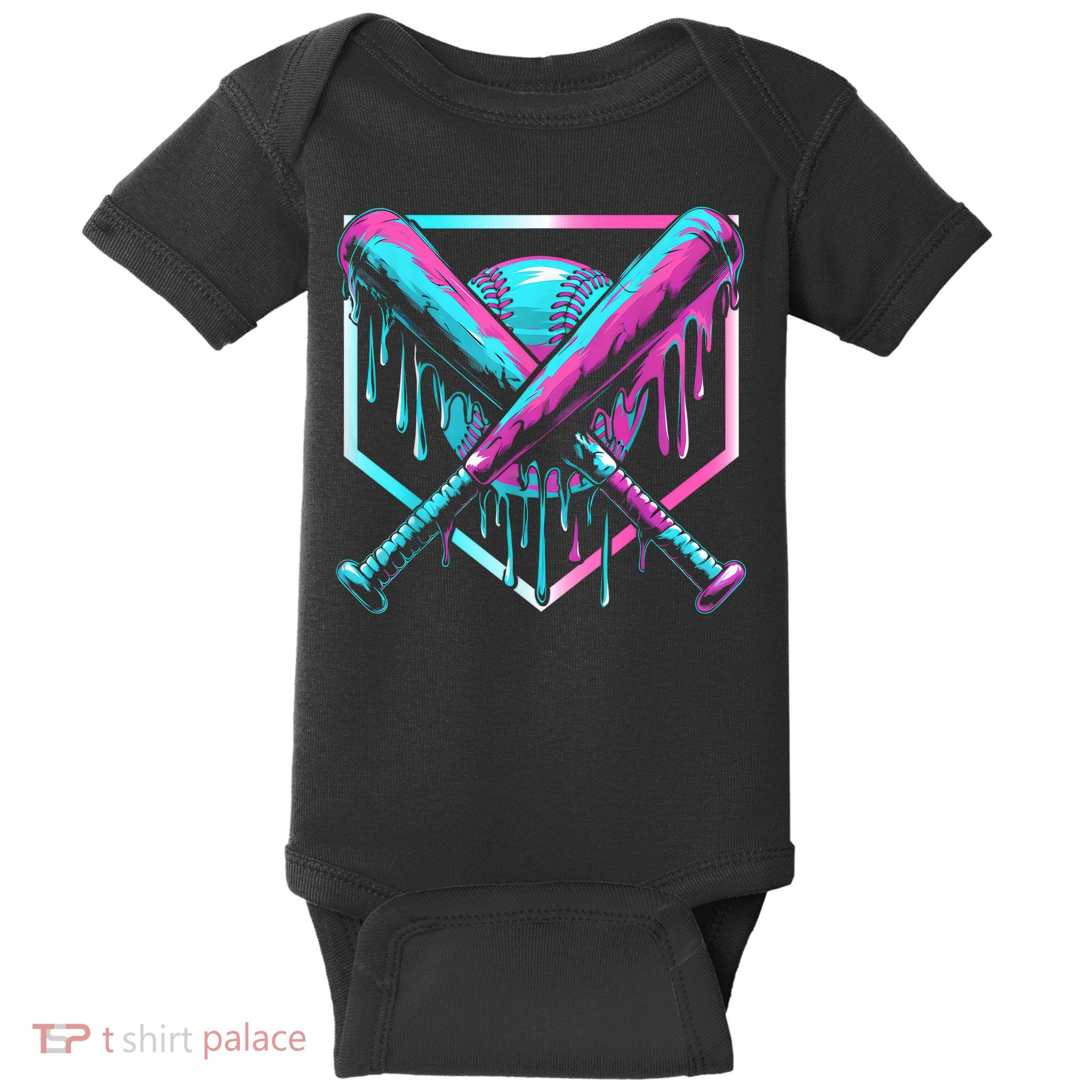 Baseball Drip For Boys Ice Cream Drip Youth Boys Baseball Baby Bodysuit