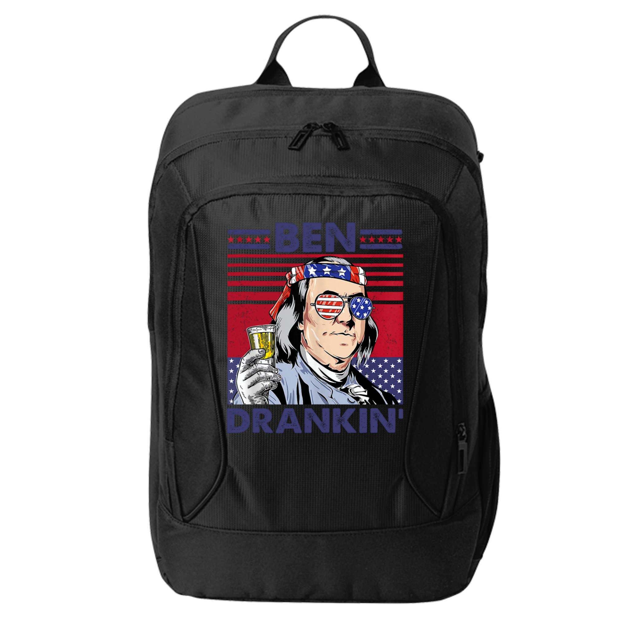 Ben Drankin Funny 4th Of July Drinking Presidents City Backpack