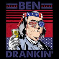 Ben Drankin Funny 4th Of July Drinking Presidents 7-Panel Snapback Hat