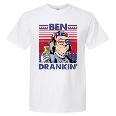 Ben Drankin Funny 4th Of July Drinking Presidents Garment-Dyed Heavyweight T-Shirt