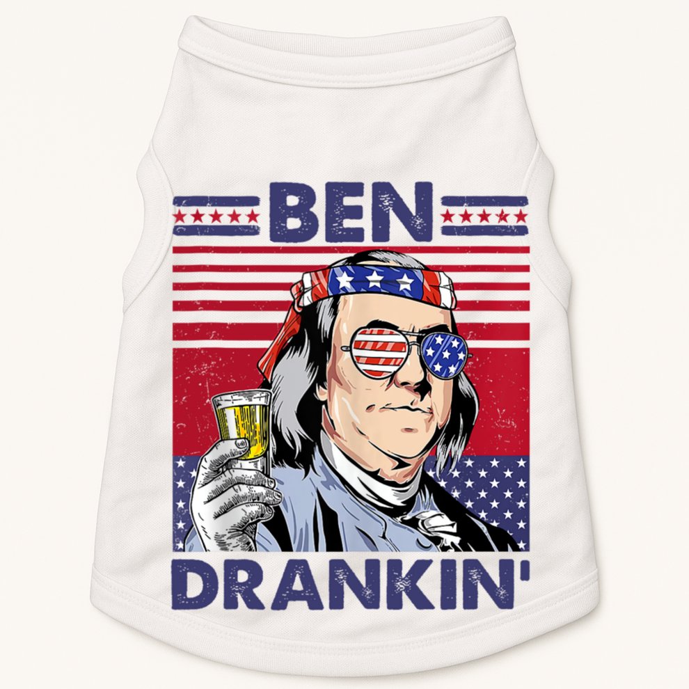 Ben Drankin Funny 4th Of July Drinking Presidents Doggie Tank
