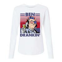 Ben Drankin Funny 4th Of July Drinking Presidents Womens Cotton Relaxed Long Sleeve T-Shirt