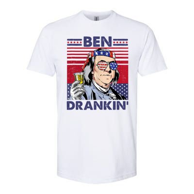 Ben Drankin Funny 4th Of July Drinking Presidents Softstyle® CVC T-Shirt