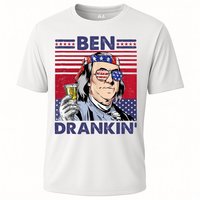 Ben Drankin Funny 4th Of July Drinking Presidents Cooling Performance Crew T-Shirt
