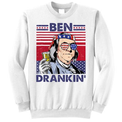 Ben Drankin Funny 4th Of July Drinking Presidents Sweatshirt