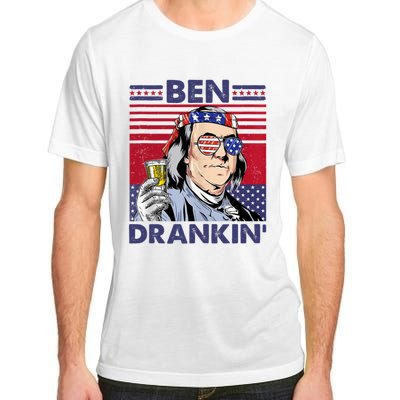 Ben Drankin Funny 4th Of July Drinking Presidents Adult ChromaSoft Performance T-Shirt