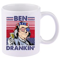 Ben Drankin Funny 4th Of July Drinking Presidents 11oz C Handle Ceramic Mug