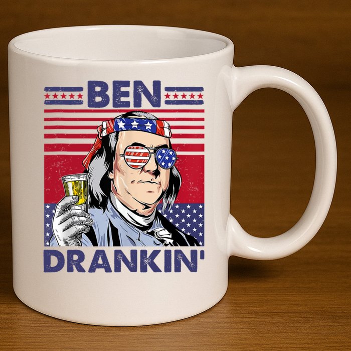 Ben Drankin Funny 4th Of July Drinking Presidents 11oz C Handle Ceramic Mug
