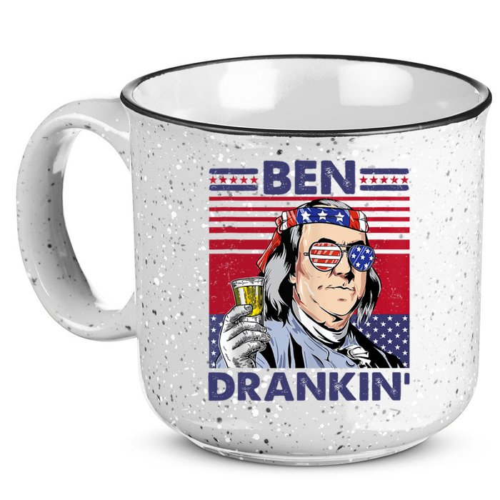 Ben Drankin Funny 4th Of July Drinking Presidents 15oz Campfire Ceramic Mug