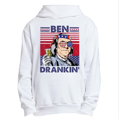 Ben Drankin Funny 4th Of July Drinking Presidents Urban Pullover Hoodie