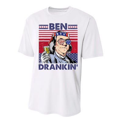 Ben Drankin Funny 4th Of July Drinking Presidents Performance Sprint T-Shirt