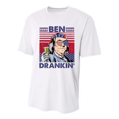 Ben Drankin Funny 4th Of July Drinking Presidents Youth Performance Sprint T-Shirt
