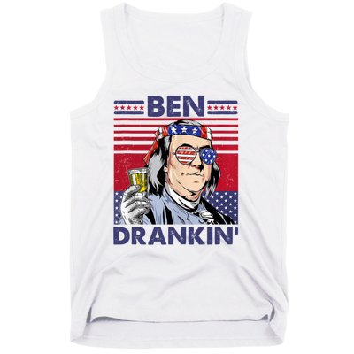 Ben Drankin Funny 4th Of July Drinking Presidents Tank Top