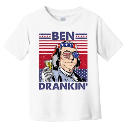 Ben Drankin Funny 4th Of July Drinking Presidents Toddler T-Shirt