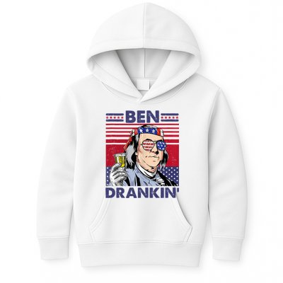 Ben Drankin Funny 4th Of July Drinking Presidents Kids Hoodie