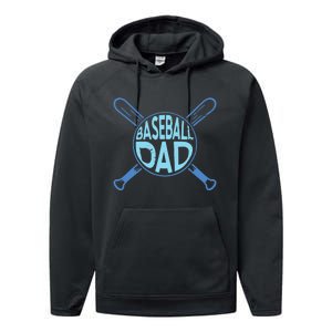 Baseball Dad Father Baseballer Daddy Papa Father's Day Performance Fleece Hoodie