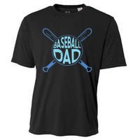 Baseball Dad Father Baseballer Daddy Papa Father's Day Cooling Performance Crew T-Shirt