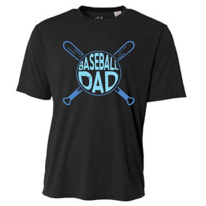 Baseball Dad Father Baseballer Daddy Papa Father's Day Cooling Performance Crew T-Shirt