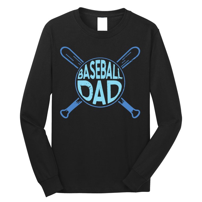 Baseball Dad Father Baseballer Daddy Papa Father's Day Long Sleeve Shirt