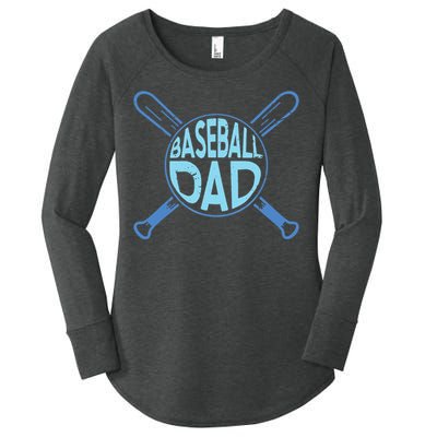 Baseball Dad Father Baseballer Daddy Papa Father's Day Women's Perfect Tri Tunic Long Sleeve Shirt