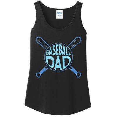 Baseball Dad Father Baseballer Daddy Papa Father's Day Ladies Essential Tank