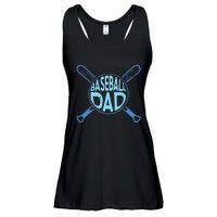 Baseball Dad Father Baseballer Daddy Papa Father's Day Ladies Essential Flowy Tank