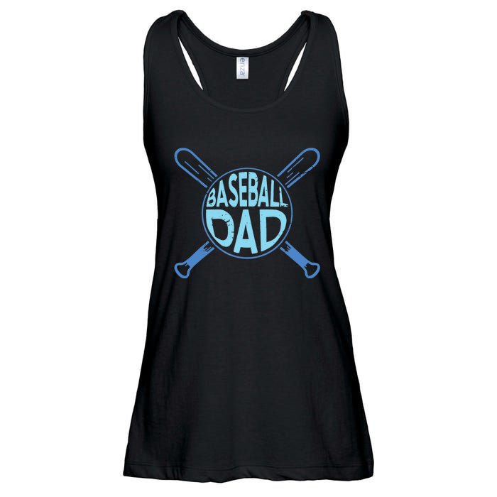 Baseball Dad Father Baseballer Daddy Papa Father's Day Ladies Essential Flowy Tank